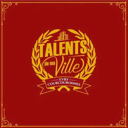 Couverture du Livre d’or : l’emblème doré Talents de ma Ville sur fond rouge.